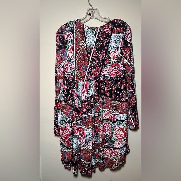 Johnny Was Artsy Floral Long Sleeve High Low Art To Wear Boho Dress Size Large - Picture 13 of 16